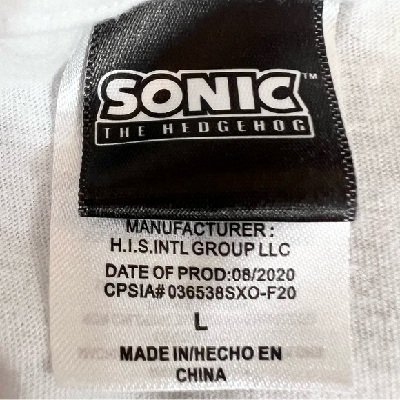 Sonic the Hedgehog Let’s Roll Kids T-Shirt White Pink Blue Multicolor Size Large - Picture 6 of 7